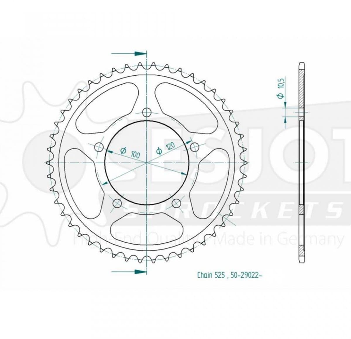 Couronne de transmission Esjot pour Moto Aprilia 750 SHIVER SL GT ABS 2009 à 2015 Neuf