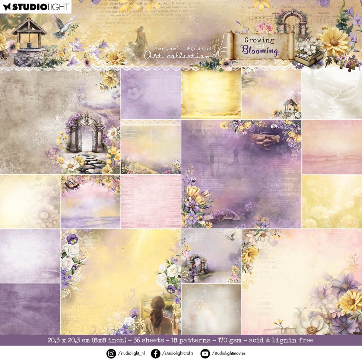 Design Paper pad Background paper - JMA Growing & blooming nr. 320