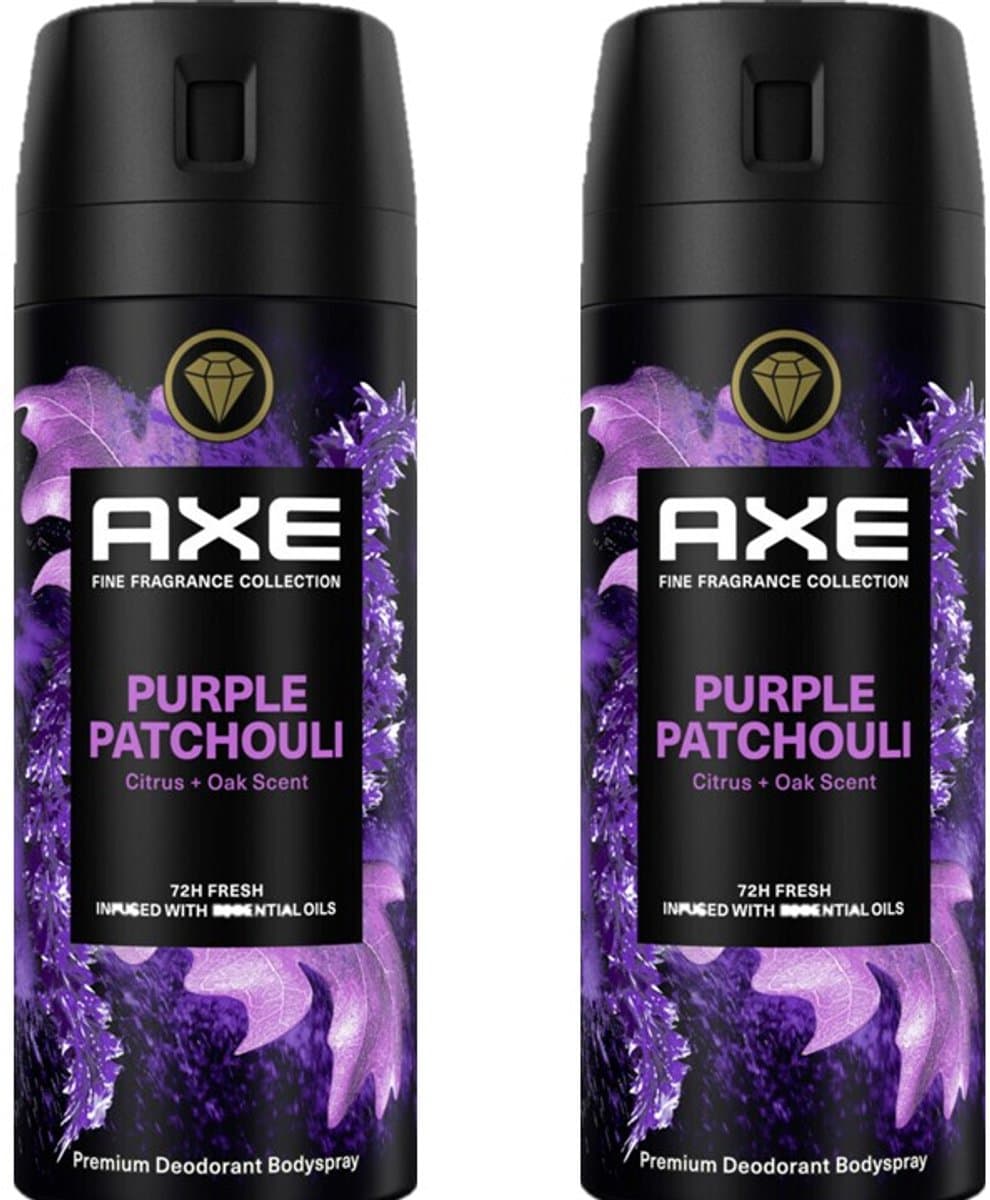 AXE Fine Fragrance Deo Spray - Purple Patchouli - 2 x 150 ml Voordeelverpakking