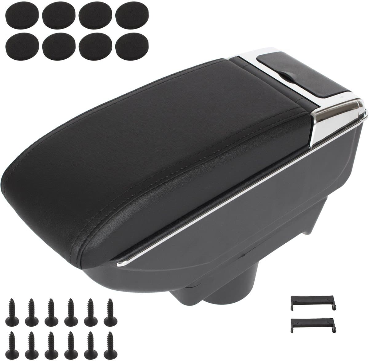 MODECAR - Armsteun met Opbergvak - Zwarte Kunstleer - Voor Opel Astra III H - 2004-2014
