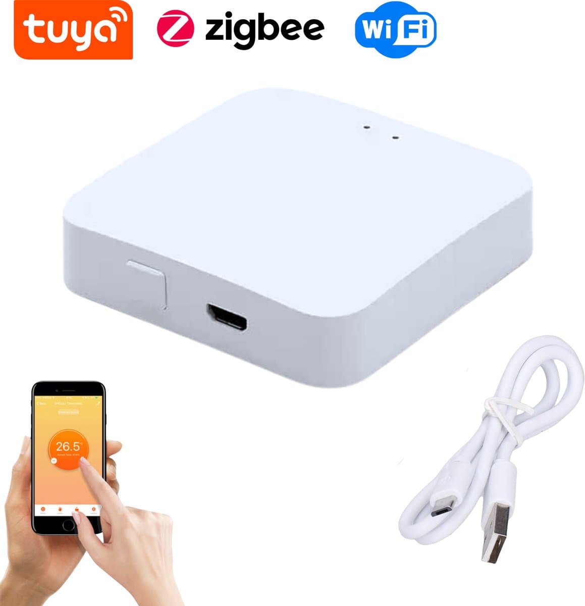 VH Zigbee Gateway voor Tuya - Koppel je Zigbee apparaten aan Internet - Automatiseer gebruik - Smart Gateway - Gratis App