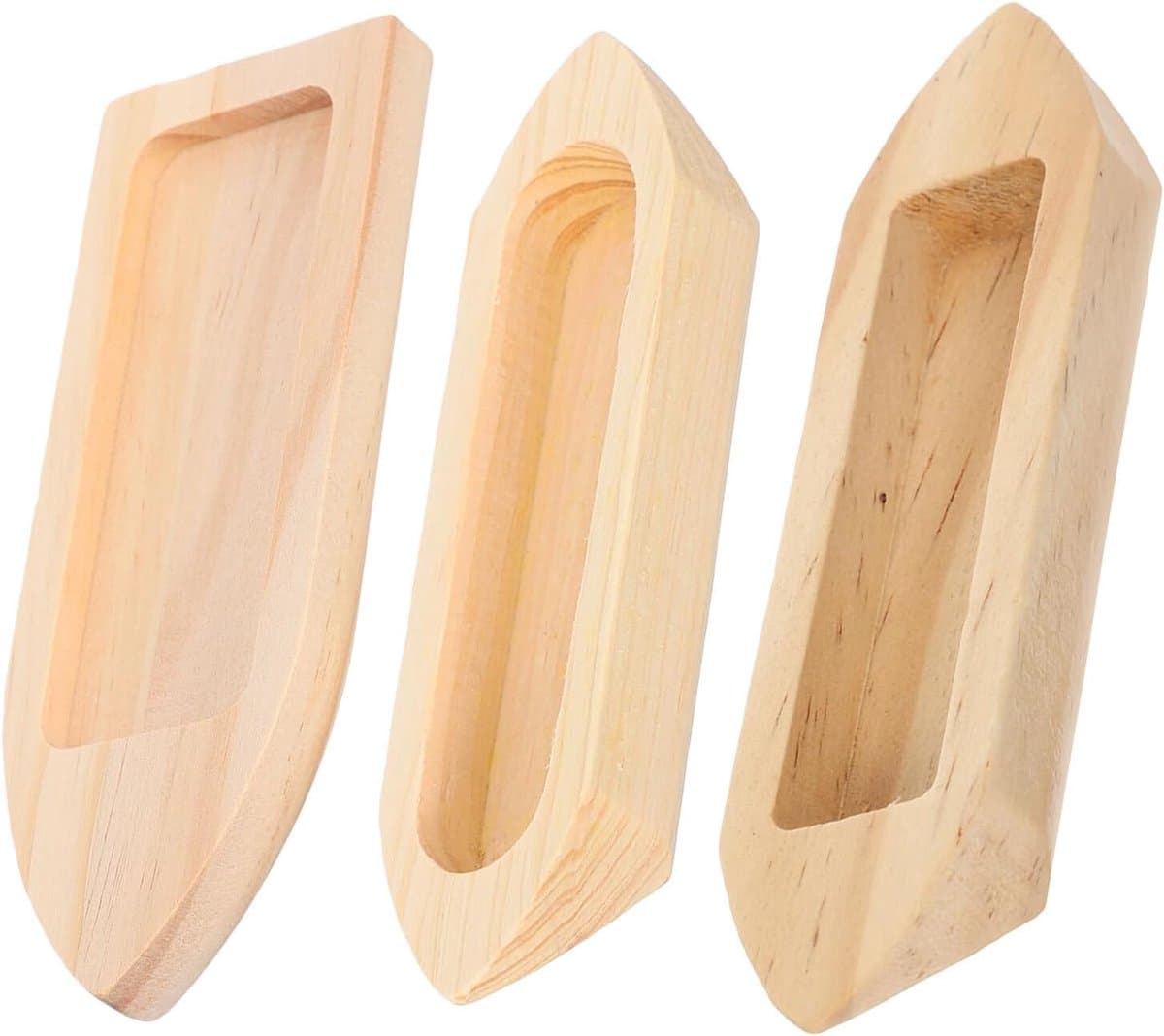 Houten Modelbootjes - Miniatuur Vissersboten - Zelf Projecten - Hand Gevormd - Compact Formaat - Onbewerkt Hout