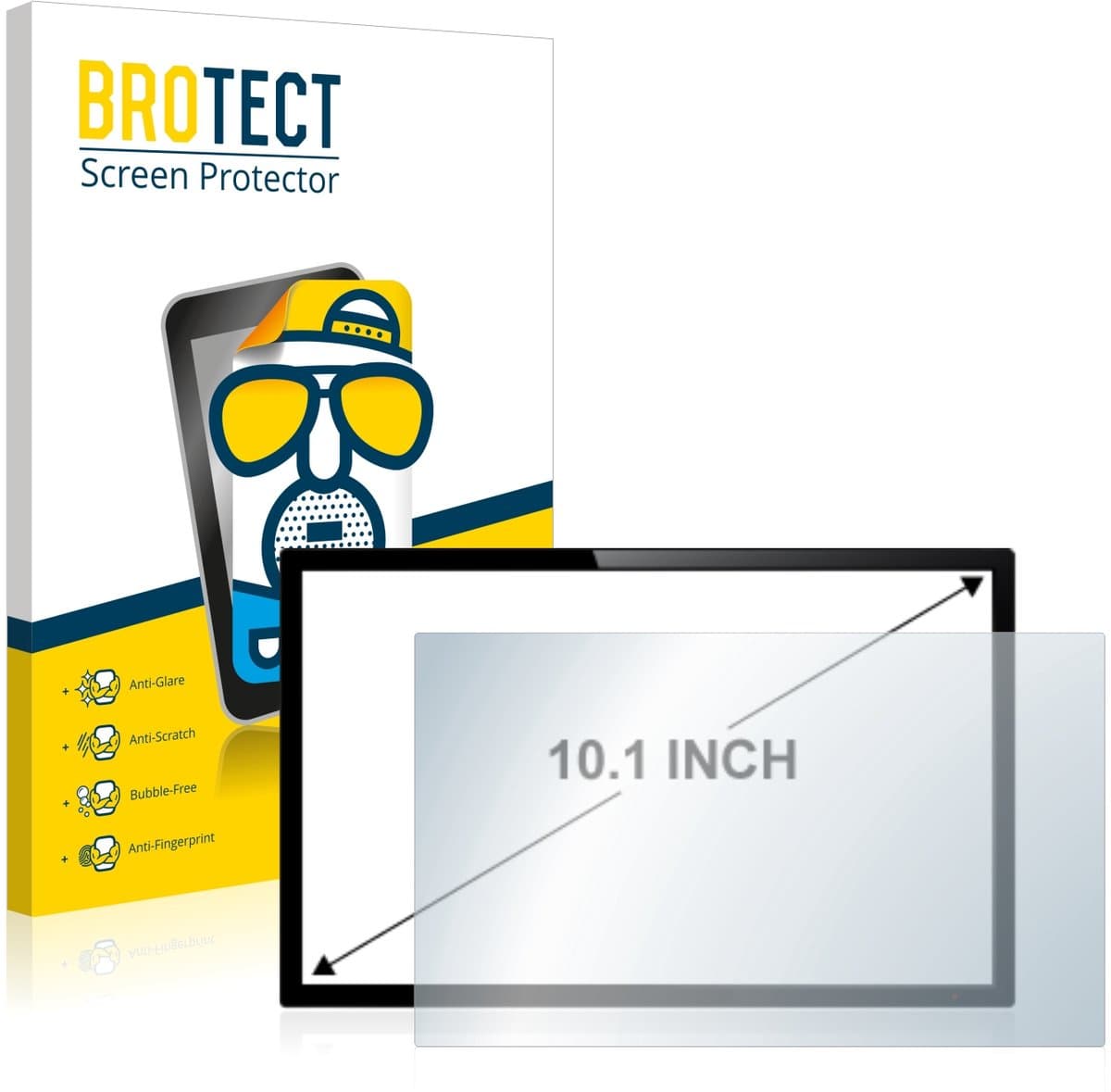BROTECT - Screenprotector voor Touch-Panel PC's met 10.1 inch Schermen [221 mm x 130 mm, 15:9] Folie Beschermfolie matte 2 Stuks