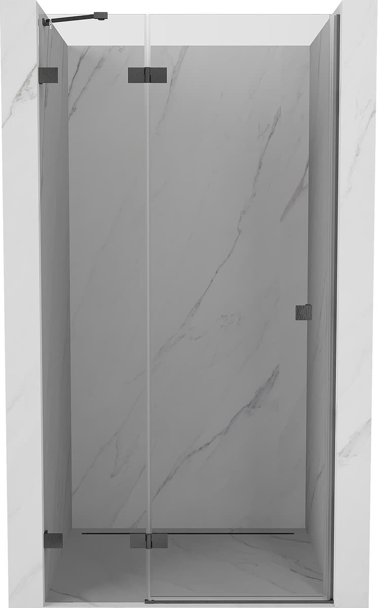 Mexen Lunar draaideur douche links 115 , transparant, geborsteld gun gray - 834-115-000-66-00-L