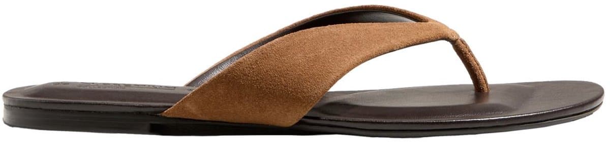 Next N. Premium leren teenslippers met ronde neus