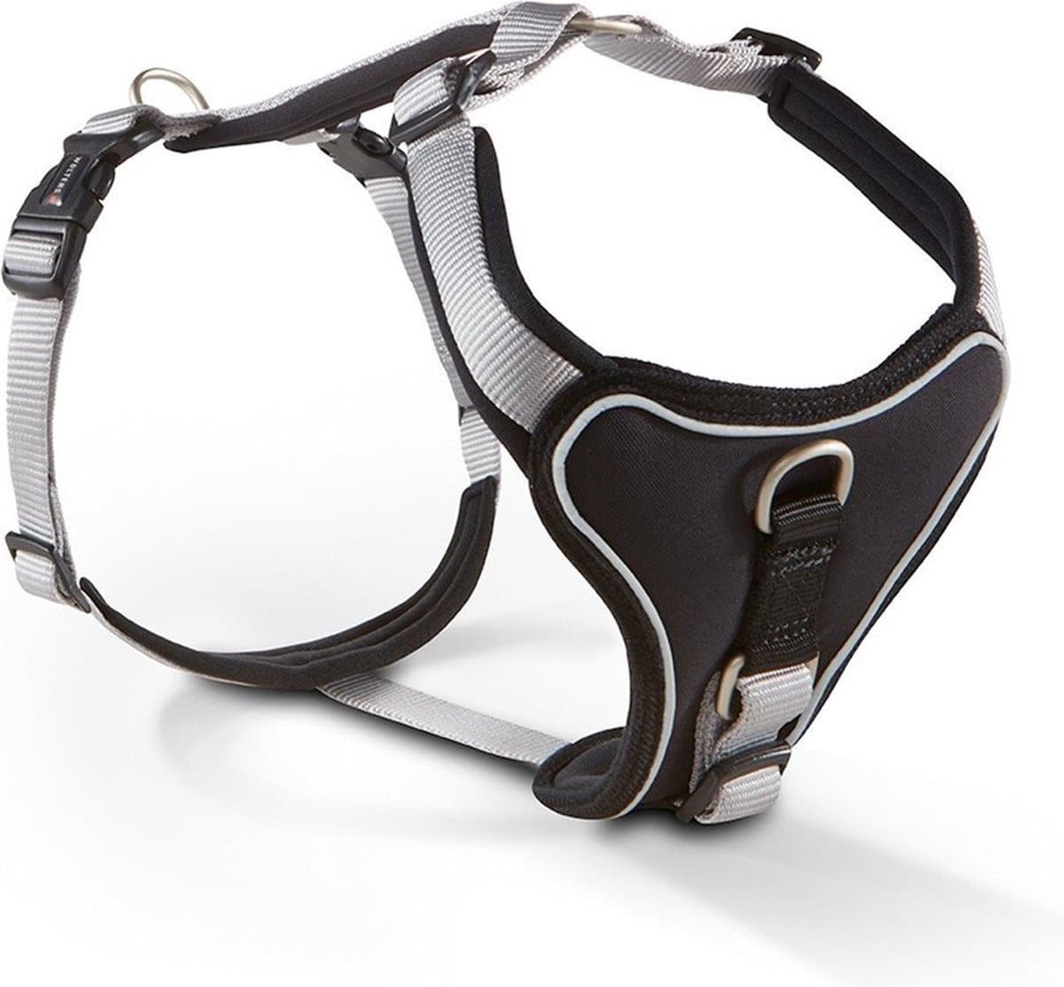 Wolters hondentuig gepolsterd Professional Comfort, maat 0: 30-35cm x 15mm zilver/zwart