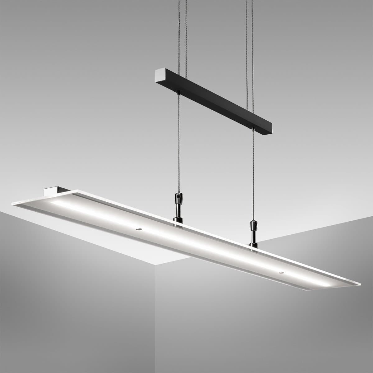 B.K.Licht - Hanglamp eetkamer - dimbaar - glas - hoogte verstelbaar - pendellamp - 3.000K - 1.600lm - 20W LED