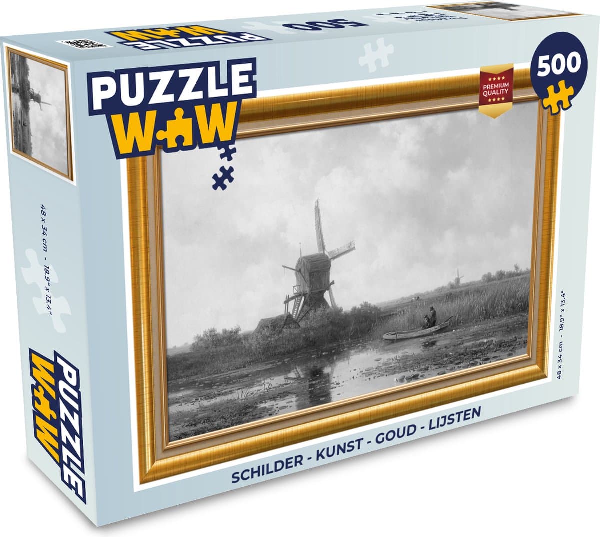 Puzzel Schilder - Kunst - Goud - Lijsten - Legpuzzel - Puzzel 500 stukjes