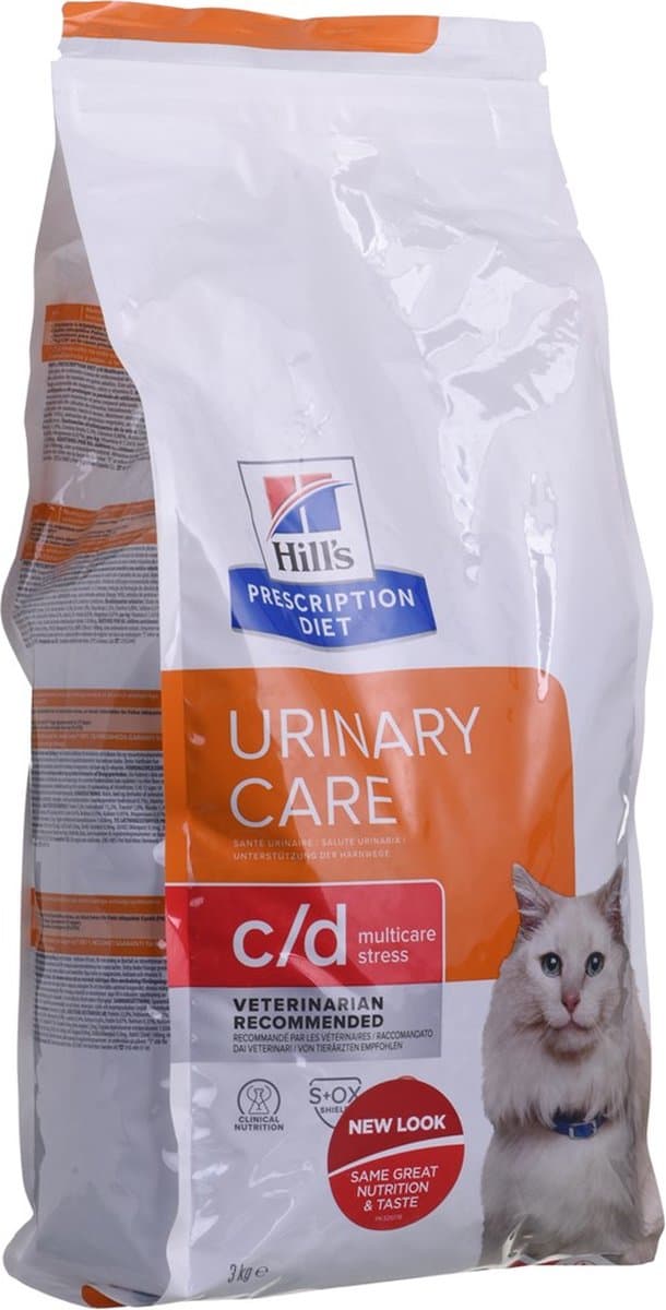 Hill's Feline C/D Urinary Stress - Kattenvoer 3kg - Dieetvoer tegen stress, klinisch bewezen voeding