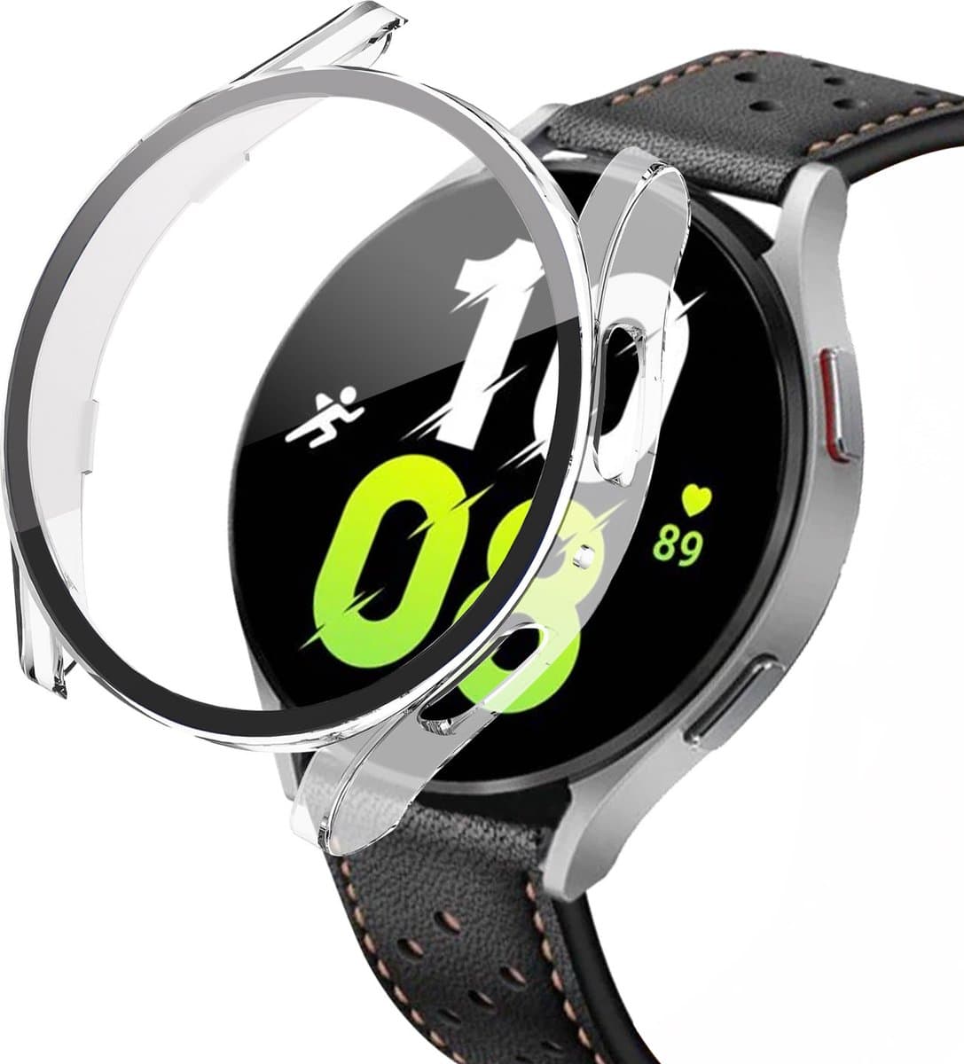 Volledige bescherming gehard glas Geschikt voor Samsung Galaxy Watch 5, 44mm Transparant