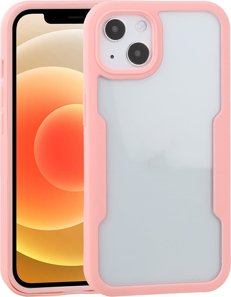 Techsuit ColorVerse 360 hoesje met Screenprotector voor Apple iPhone 15 Plus - Roze