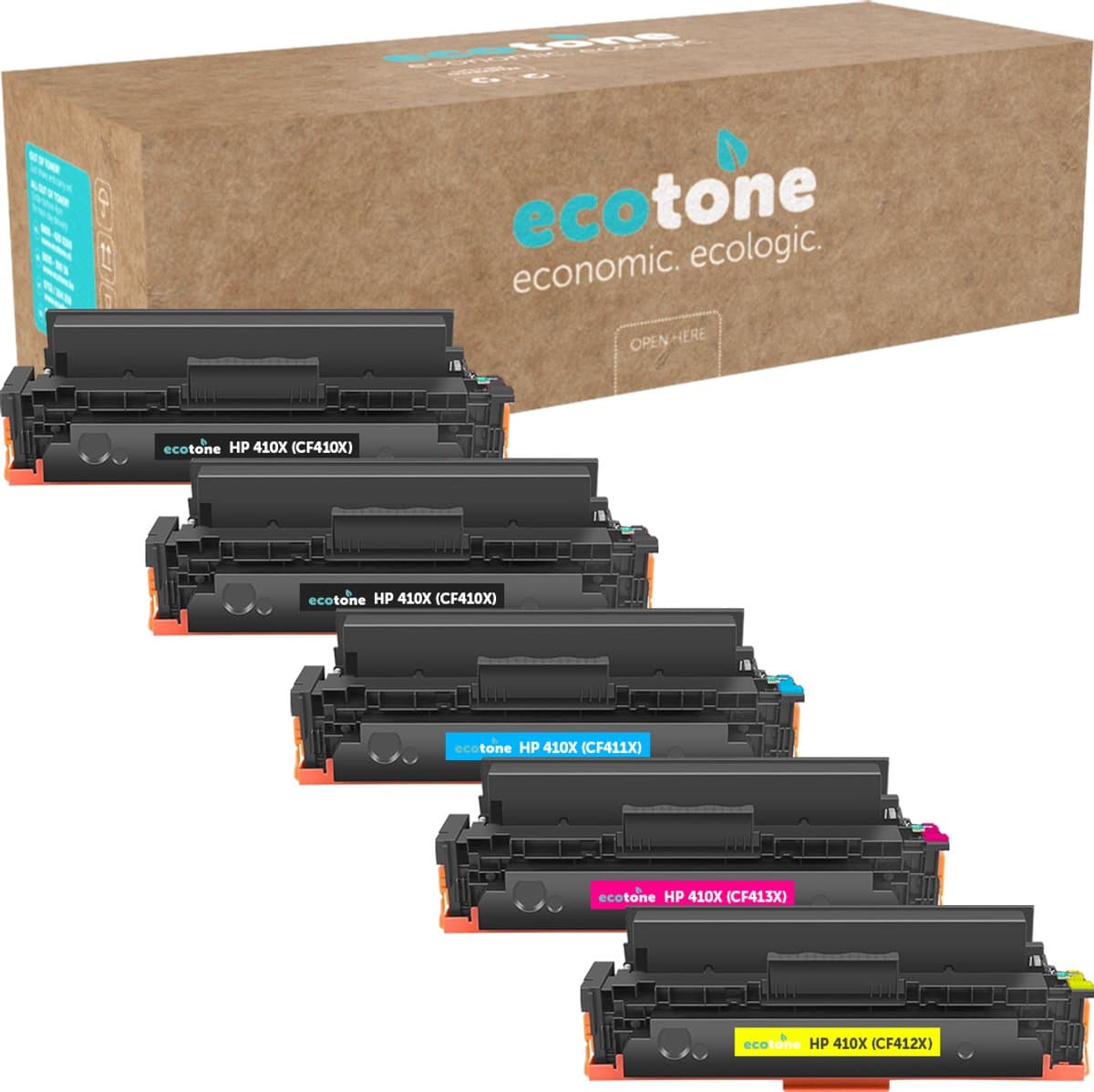 Ecopack (Replaces HP 410A toner) 2xBL + 1xCMY - (BL 2x2300 Pages) (CMY 3x2300 Pages)