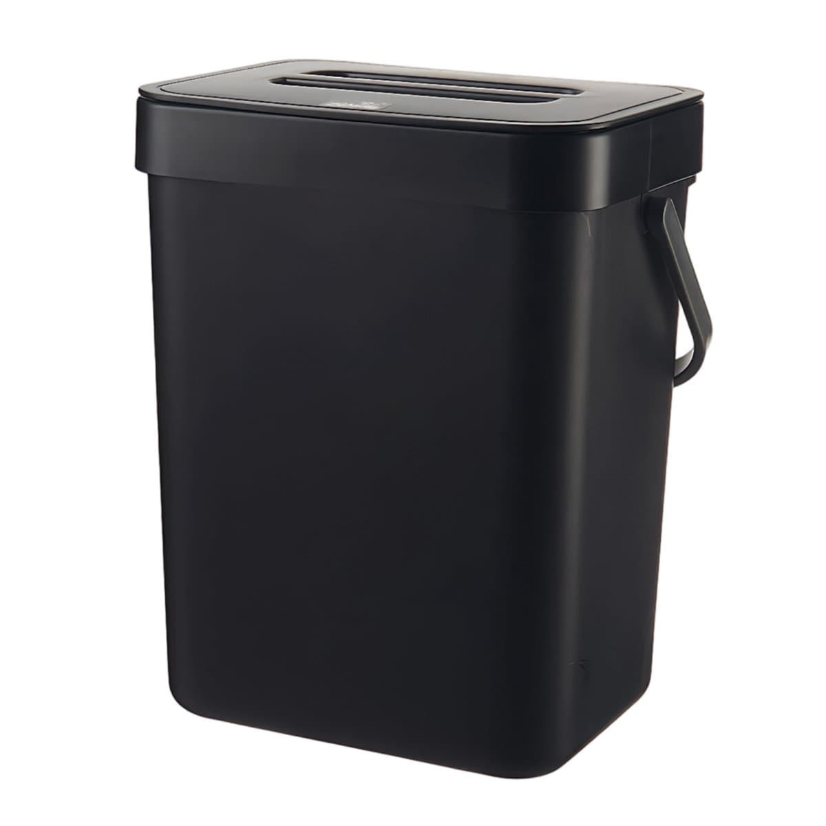 Peysaitr - Keuken afvalbak - prullenbak met deksel - hangen of staan - huishouden - geurloos - ideaal voor keuken/badkamer - zwart - 16.1x13x20.5cm - 3L - 1 stuk