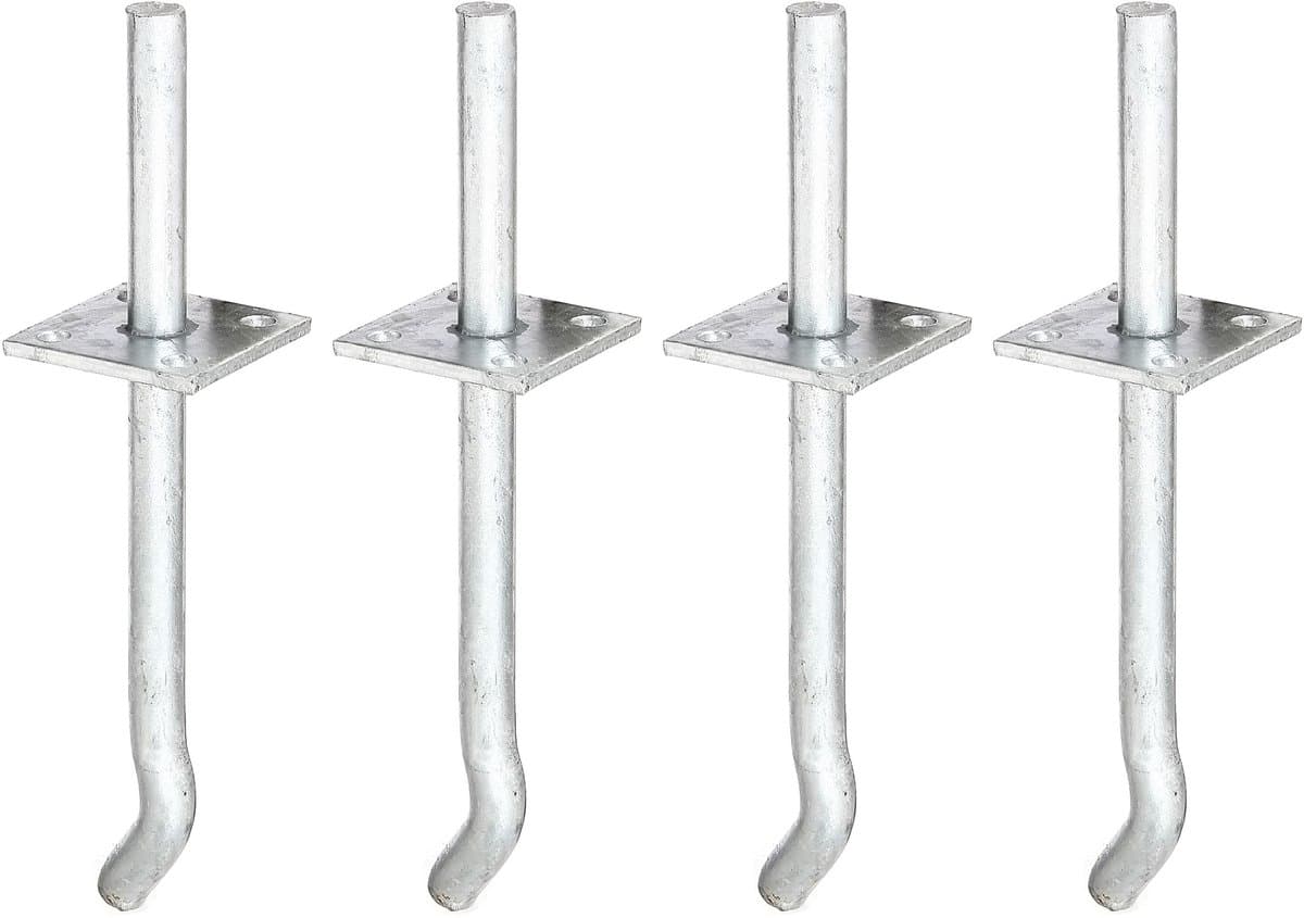 Alberts 4 x I-paaldrager, Stift Ø16x100 mm, betonanker 200 mm, plaat 70x70 mm, thermisch verzinkt, voor inbetonneren
