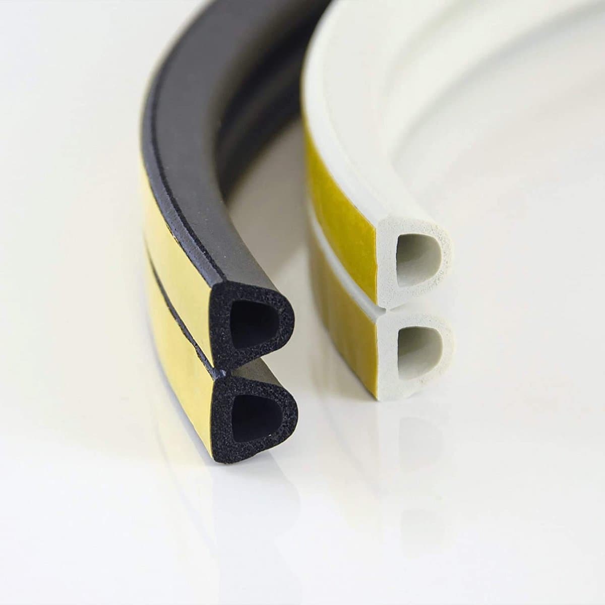 DQ-PP Raamafdichting - 15 meter - Wit - Zelfklevend - Profiel D 12x14 millimeter - Afdichtingsband - Klevend Isolatietape Klevende Afdichting Rubberen Raamafdichtingsband