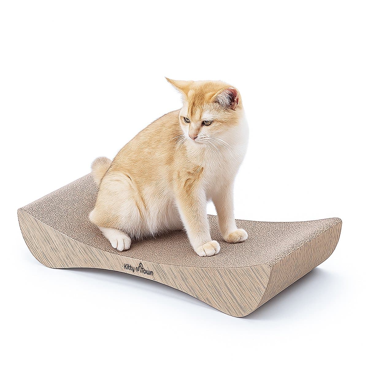 Kitty Town Mia Small - Krabkarton Sofa Licht Eiken - Krabmeubel - Krabplank - Krabmat - Krabpaal karton - 50x10x24cm