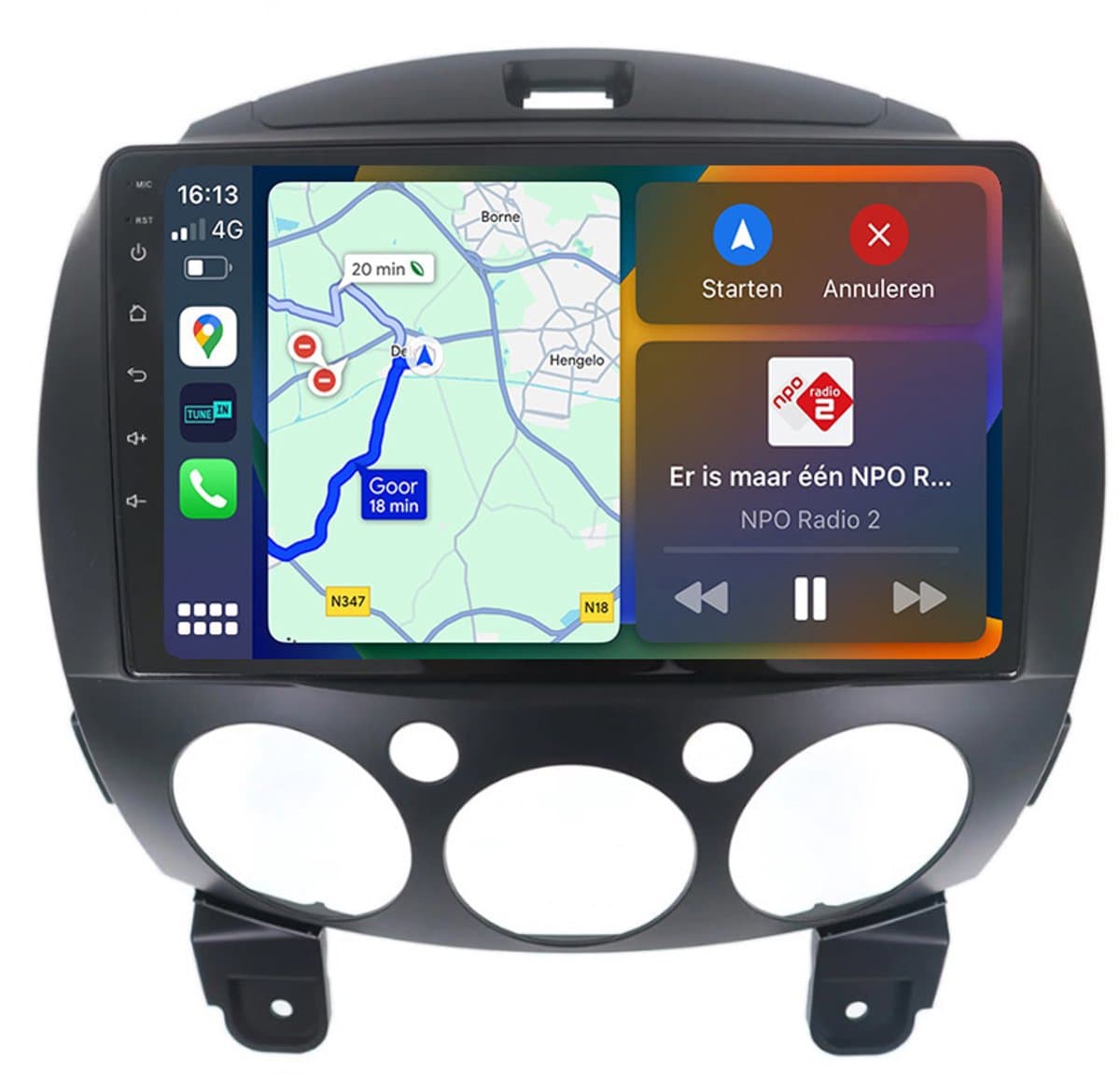 BG4U - Android navigatie radio geschikt voor Mazda 2 2007-2013 met Apple Carplay en Android Auto
