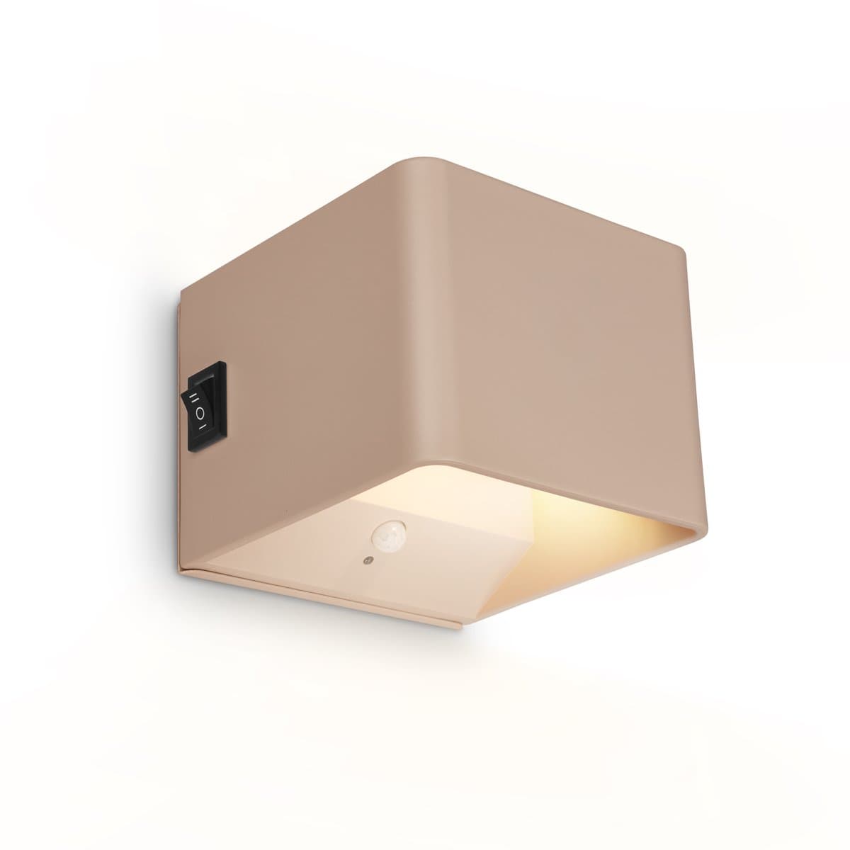 BRILONER Borra – LED Wandlamp oplaadbaar – zonder stroomaansluiting & boren – met bewegingssensor – warm wit licht – oplaadbaar – beige – 10 x 8 x 10 cm