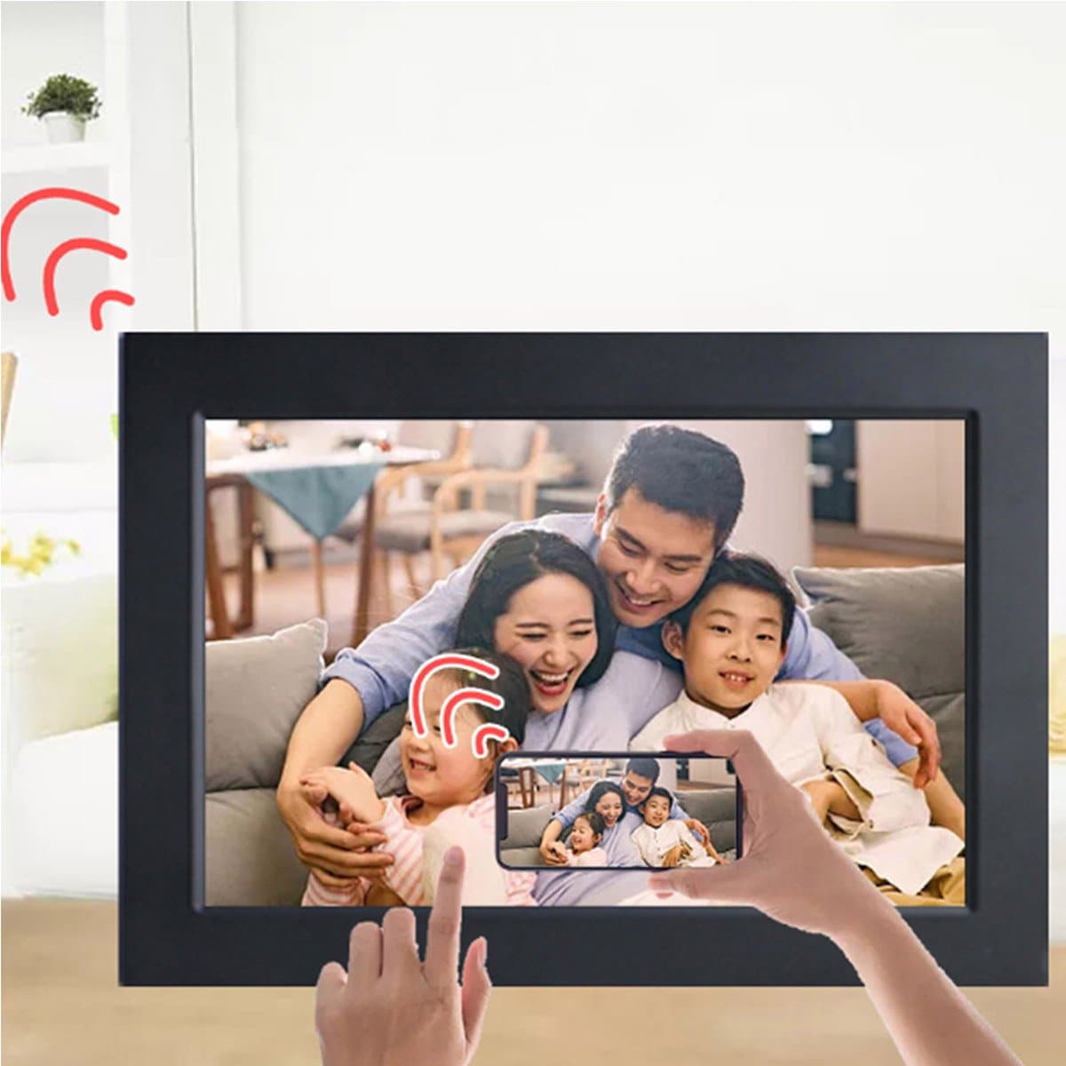 Gsedaox-Digitale Fotolijst-10.1 inch-IPS Touchscreen-HD-Frameo App-Fotokader-WiFi-16GB-16:10-resolutie 1280*800-Digitaal Fotolijstje-zwart