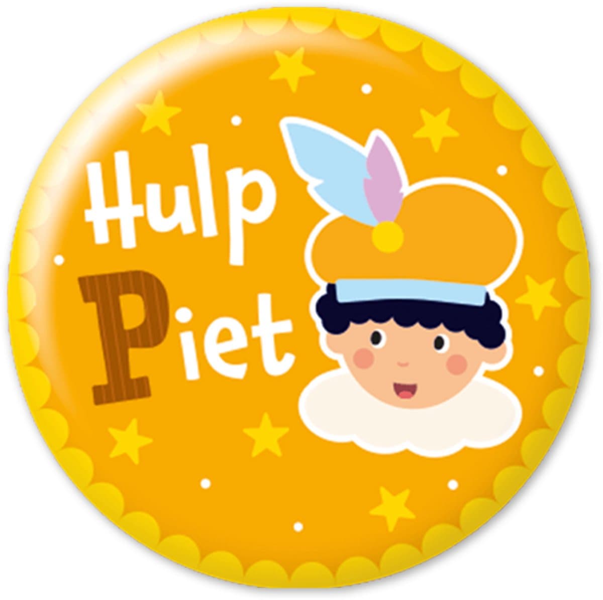 LUQ – Sinterklaas Button Hulp Piet – Kinder Speldje – Accessoire voor Sinterklaasfeest, School & Pakjesavond Versiering