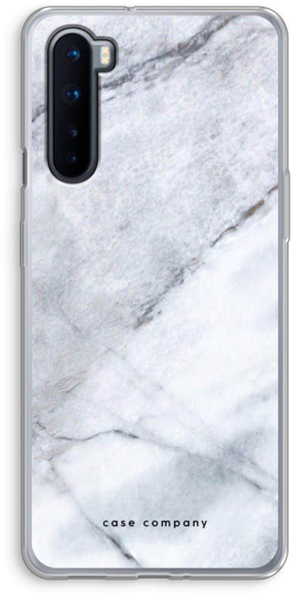 Case Company® - Hoesje geschikt voor OnePlus Nord hoesje - Witte marmer - Soft Cover Telefoonhoesje - Bescherming aan alle Kanten en Schermrand