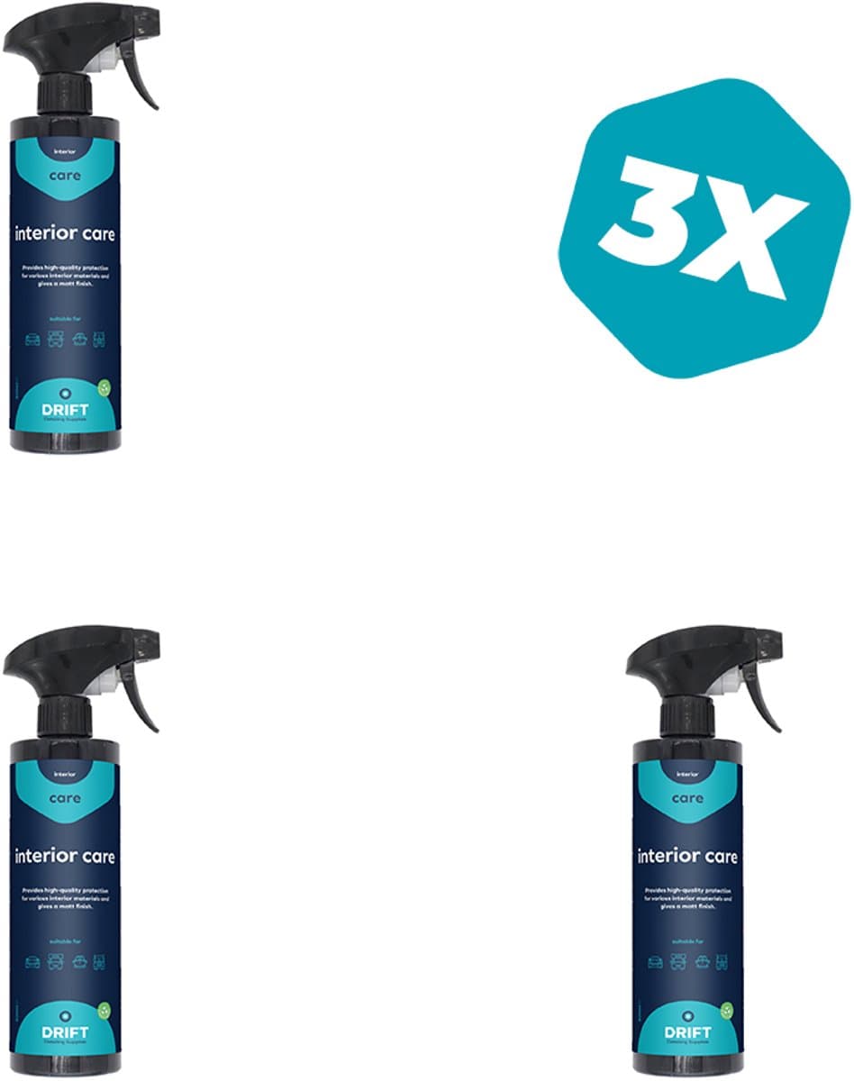 3 × Interieurverzorger - Dashboard-/Cockpitverzorger - Beschermt en stoot vuil af - 500 ML