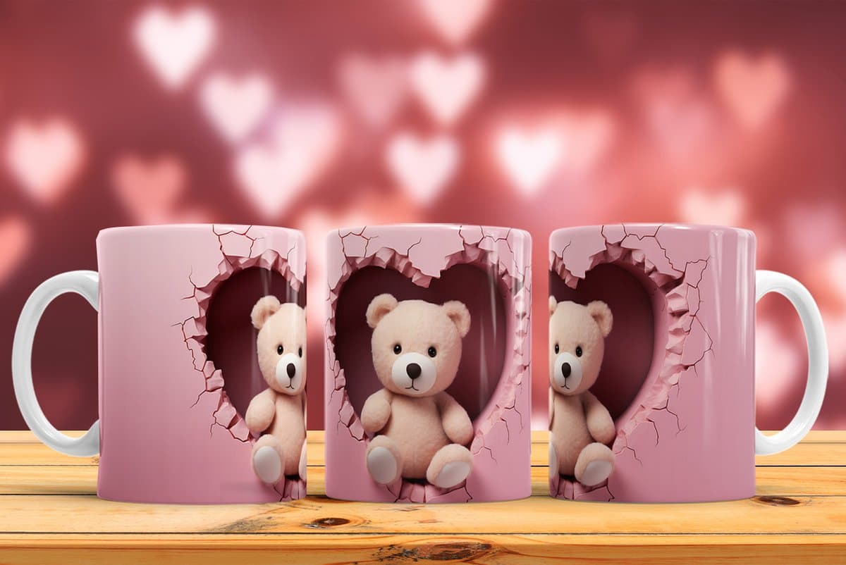 Mok Bear-Teddy love Valentine's Day / Liefde beertje-Teddy Valentijnsdag