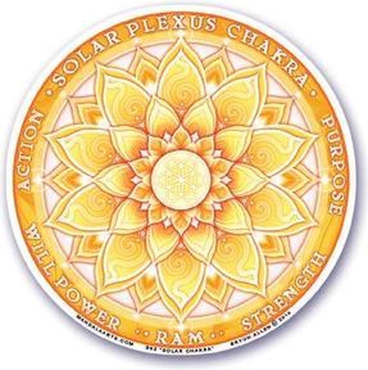 Raamsticker - 3e chakra - 10.5 cm - Zonnevlecht - Geel