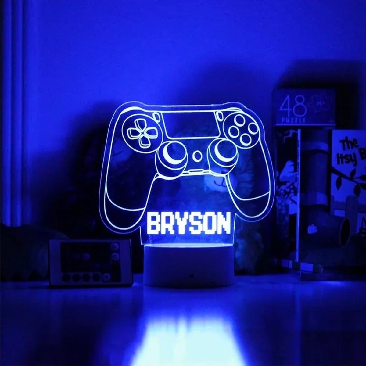 Game led lamp met naam - nachtlamp - kado - gamer - kind
