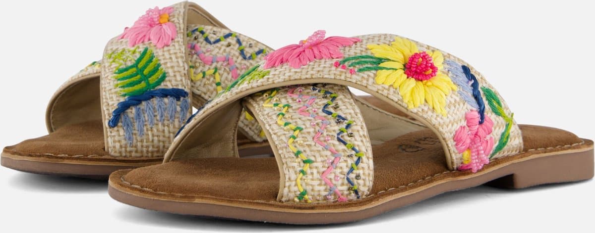 Lazamani - Livia Jute Dames Slippers Beige - Maat 39
