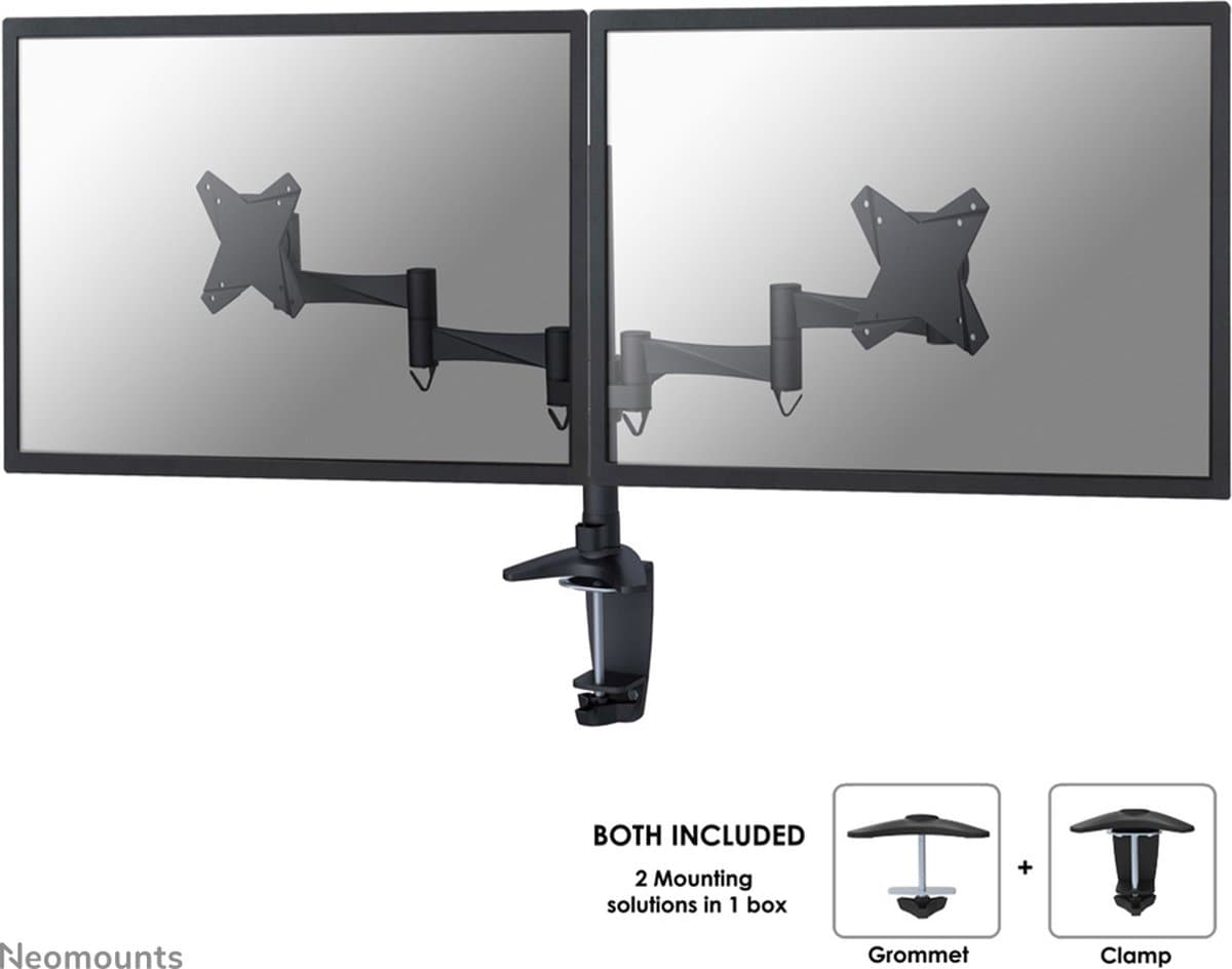 Neomounts FPMA-D1330DBLACK monitorarm - t/m 27"- zwart
