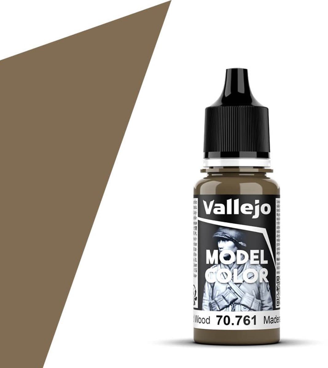 Vallejo Hobbyverf Acrylverf - 70761 Model Color - Old Wood - Acryl - Verf flesje - 18 ml