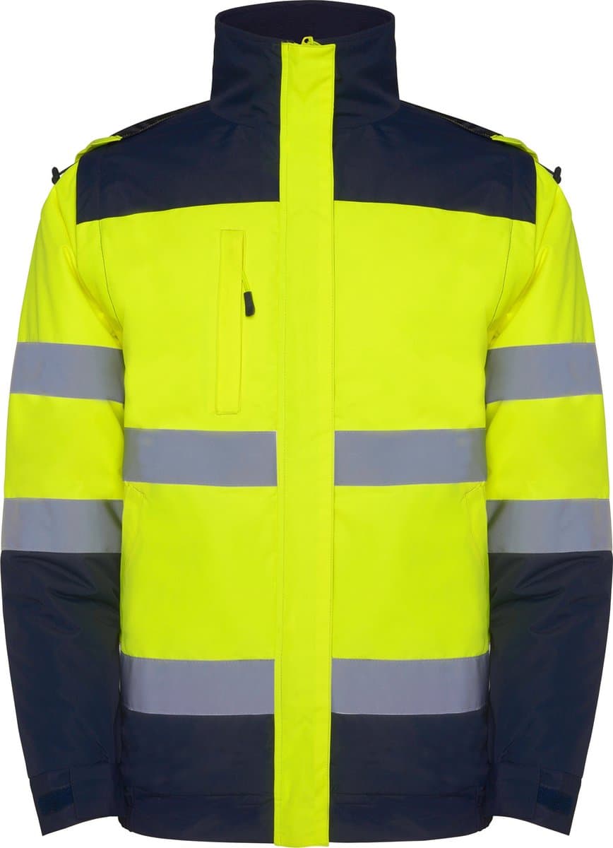 Roly Epsylon Parka RY9304 - Navy Blue 55/Fluor Yellow 221 - 3XL
