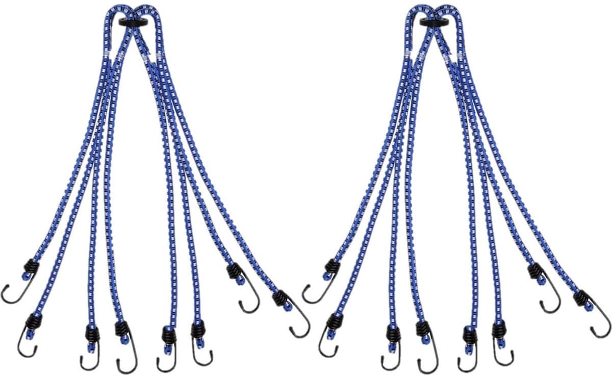 Pro Plus Bagagespin/snelbinders - 2x stuks - 8 armig - met haken - 8 x 40 cm - elastisch - voor fiets/motor/aanhanger