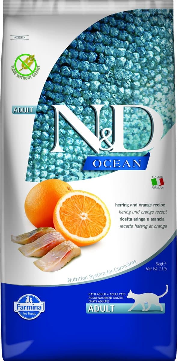 Farmina N&D Ocean Kattenvoer Haring met Sinaasappel 5 kg