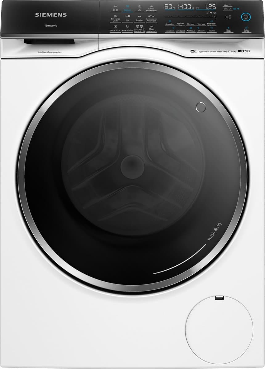 Siemens WN54C2A0NL - IQ700 - Was-droogcombinatie - 10.5/6 kg - Automatisch doseren - smartFinish: minder kreukels - speedPack XL: versnel je wasprogramma