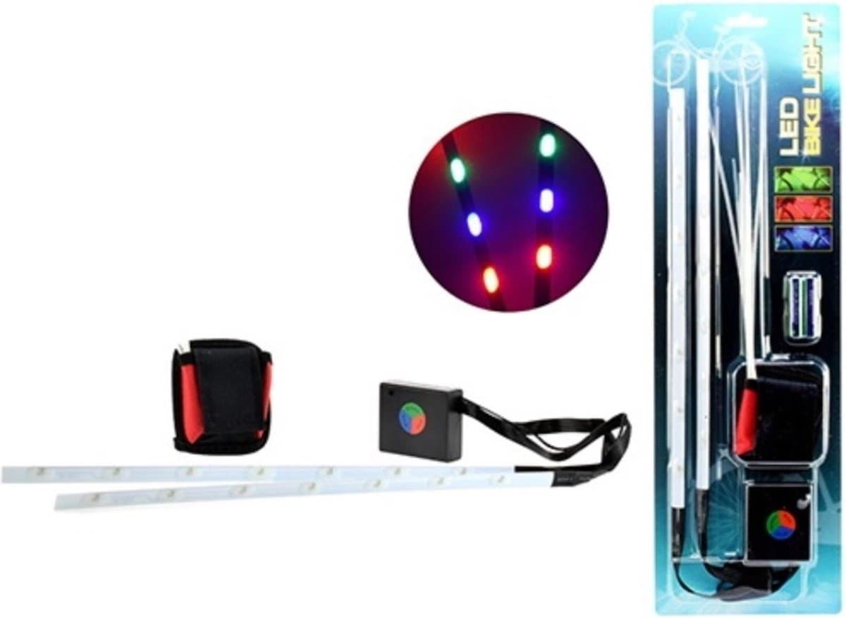 Toi-toys Fietsverlichting LED 2 Stuks - Multi Colour - Veilig en Duurzaam - Jongens en Meisjes