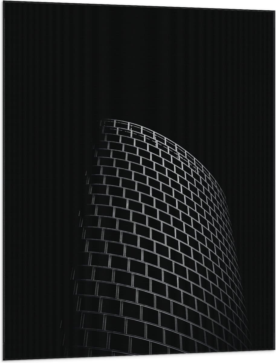 Vlag - Abstract Gebouw van Zwarte Vakken - 75x100 cm Foto op Polyester Vlag