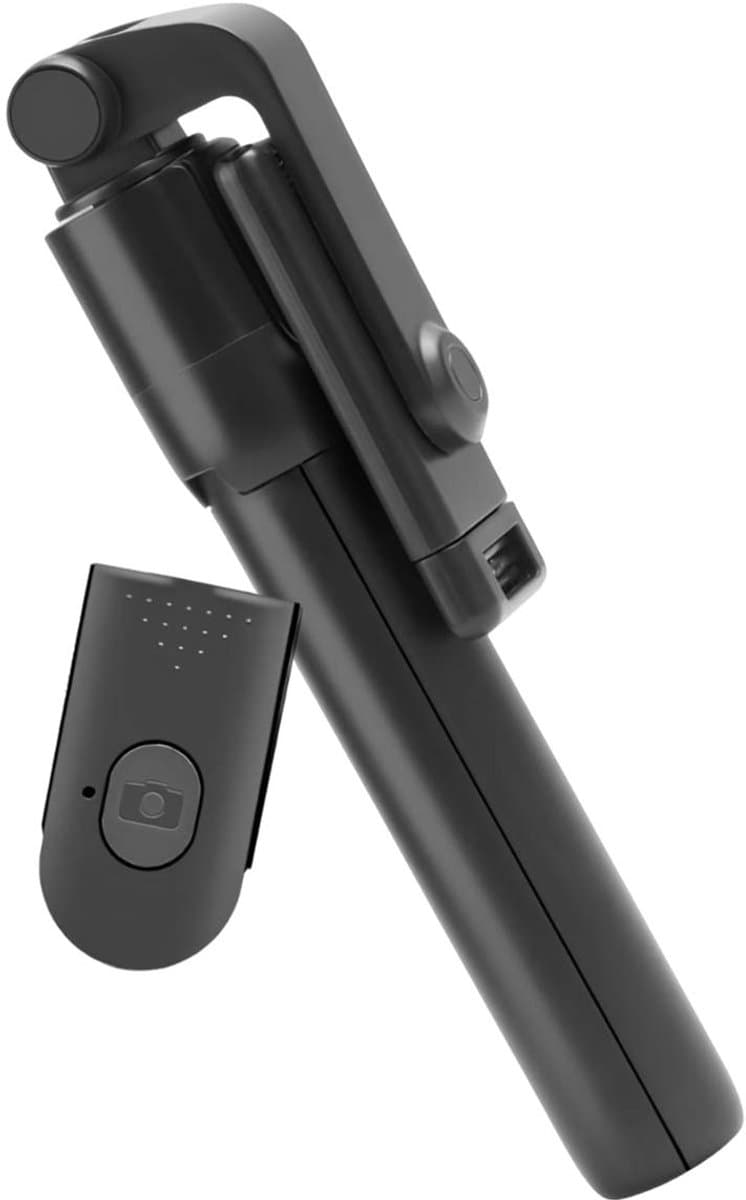 Avizar Telescopische selfiestick 67 cm met statief en Bluetooth-afstandsbediening, Zwart
