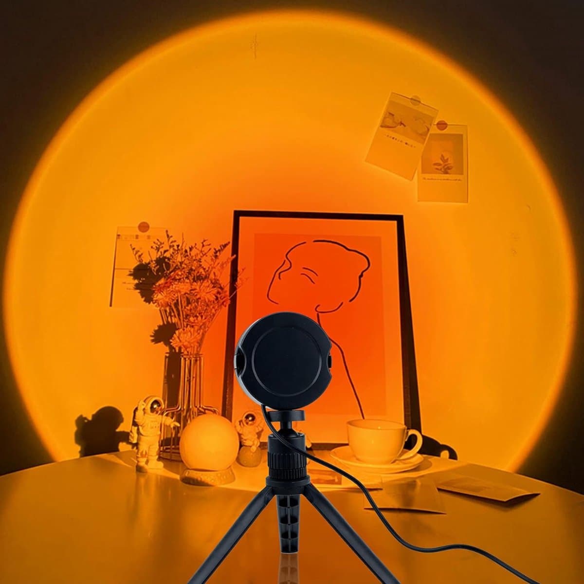MMP® Sunset Lamp - Sfeerverlichting - TikTok Lamp - 10x5x2cm - Zwart