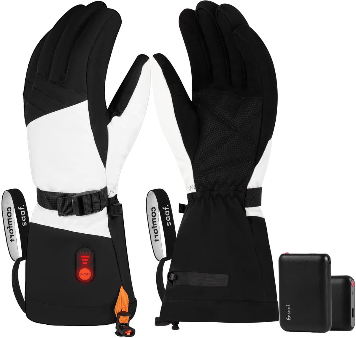 Verwarmde Handschoenen - Premium M - 3 standen - Elektrische Handschoenen - Water- en Windafstotend - Verwarmde Handschoenen Oplaadbaar - Wit - Saaf Comfort