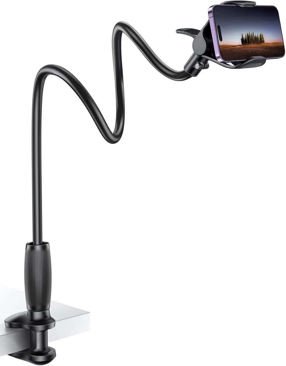 Zwanenhals Telefoonhouder Flexibel – Universele 360° Bureauclip 4-7 Inch