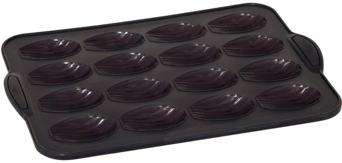 Siliconen TOP madeleine bakvorm - 16 madeleines ± 6,5 × 3,5 × 2 cm - stevige armatuur & anti-aanbak silicone - 33,1 × 23,7 × 2,2 cm - 100% Siliconen Platinium