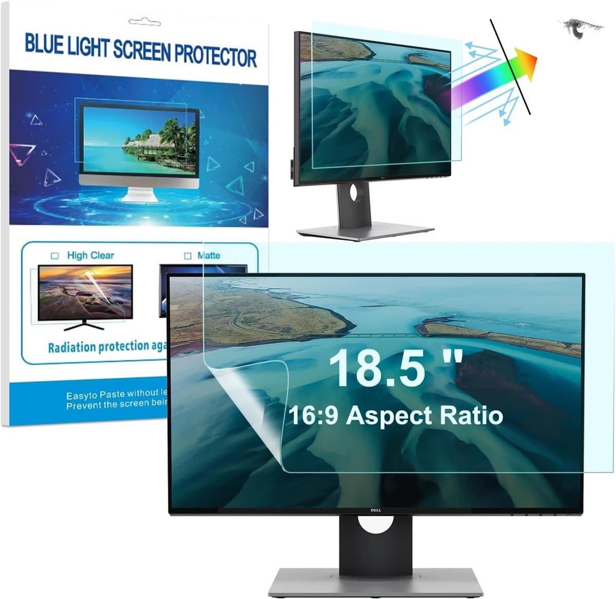 18,5 inch Monitor Privacyfilter en Anti-Blauw Licht Schermbeschermer