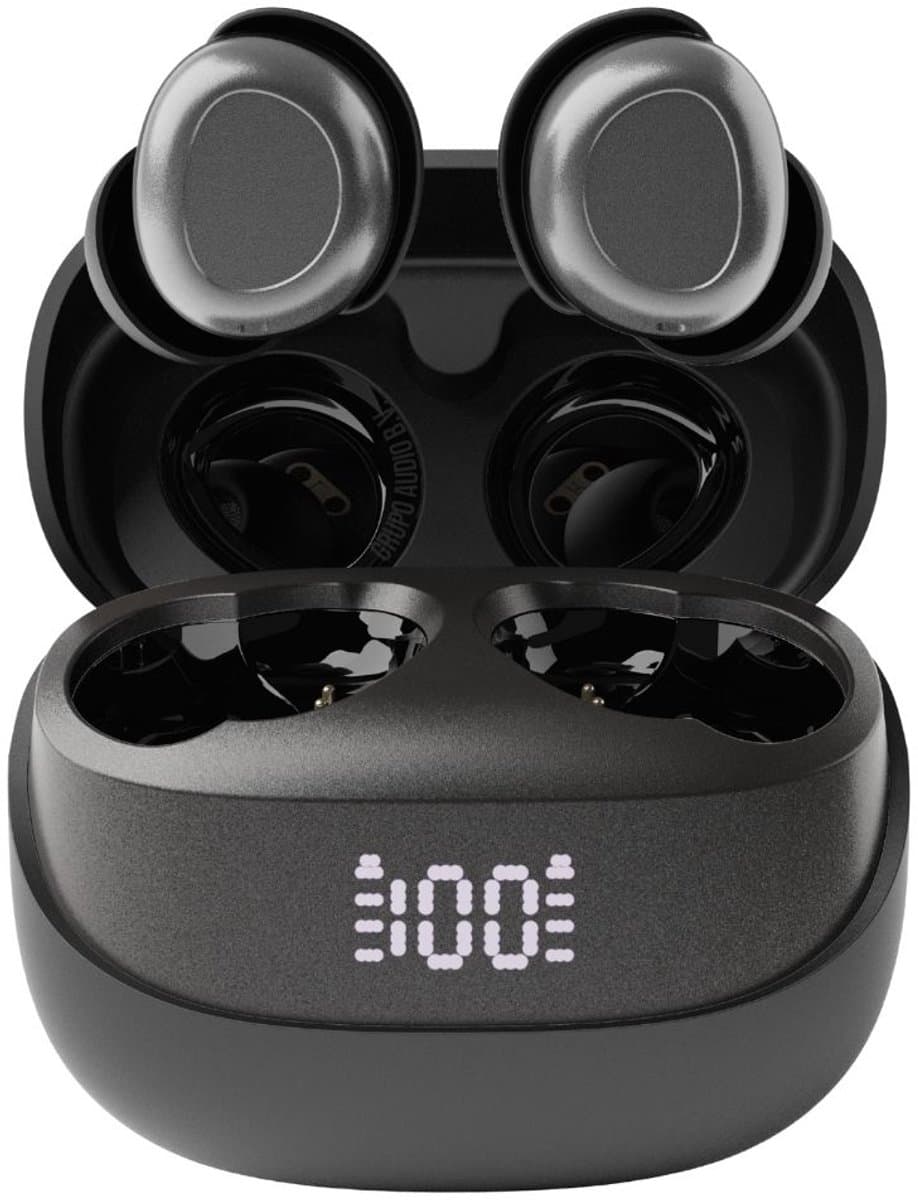 pocobob® Z draadloze oortjes - Black Deep Grey - bluetooth oordopjes - kleine oordopjes - in ear oortjes - met microfoon - ook voor slapen - Met pocobob APP voor je smartphone