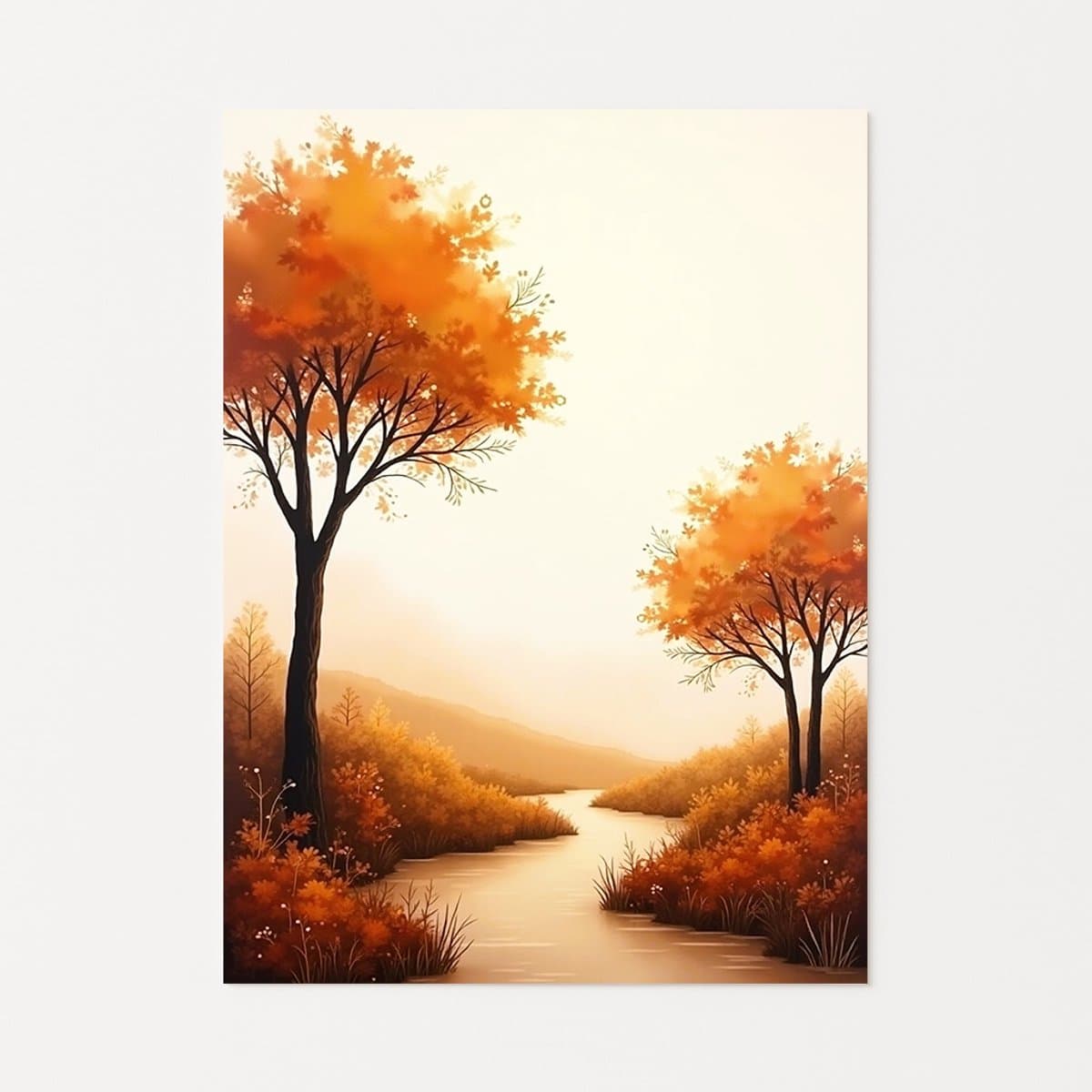 Rivier muurdecoratie - Posters - Wanddecoratie klassiek - 100x150 cm