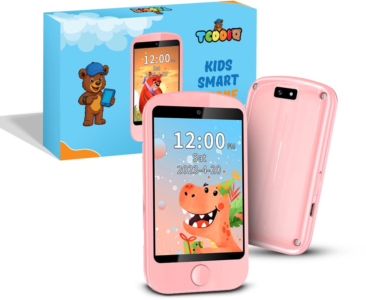 TeddiQ Smartphone - 4G Smartphone - GPS Navigatie - Speelgoed Telefoon - Kindertelefoon - Kinder Smartphone - Videobellen - Roze