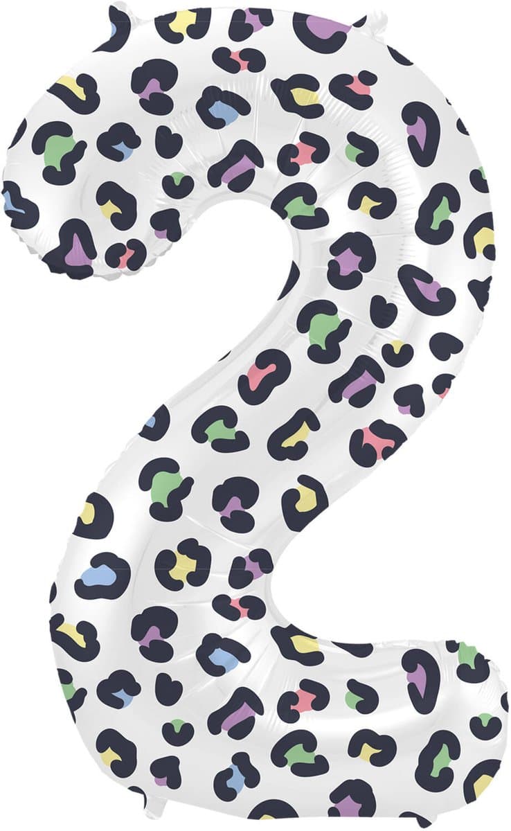 Folat - Folieballon Cijfer 2 Bright Panther - 86 cm