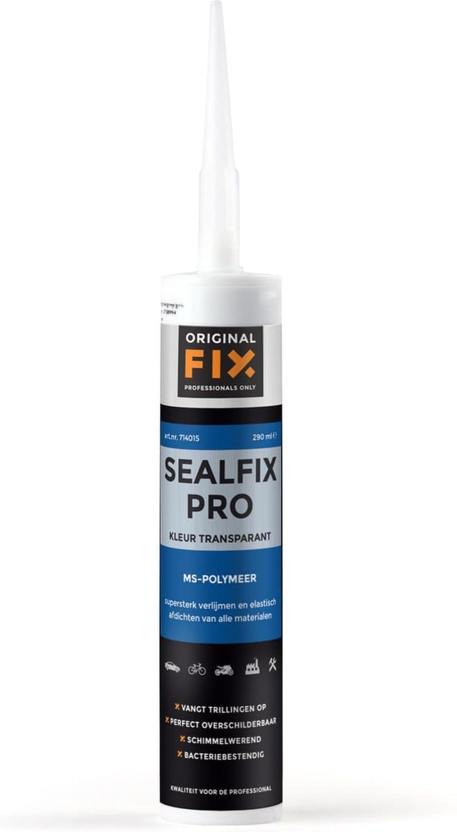 Lijmkit polymeerkit afdichtingskit montagelijm TRANSPARANT Sealfixpro Originalfix Gebruikers- en milieuvriendelijke lijm.