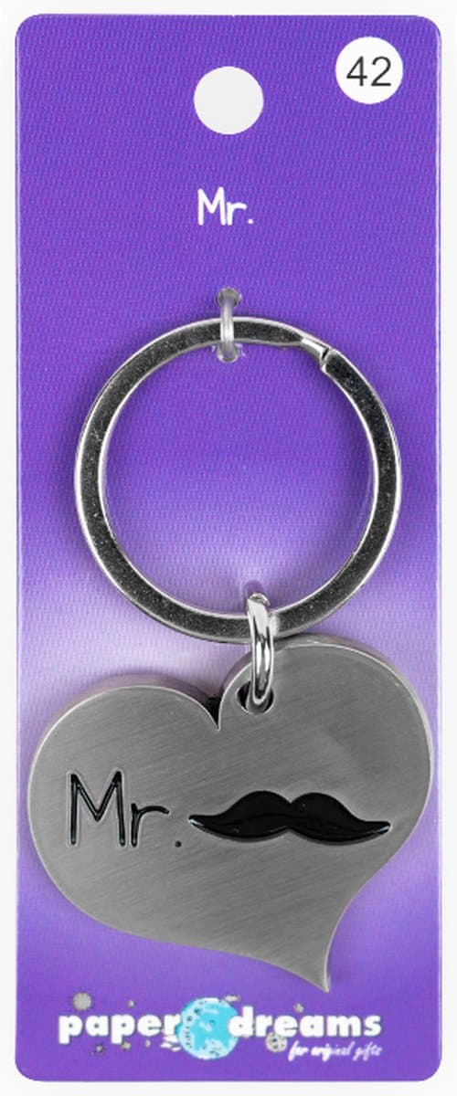 Hart sleutelhanger - Mr. (snor)